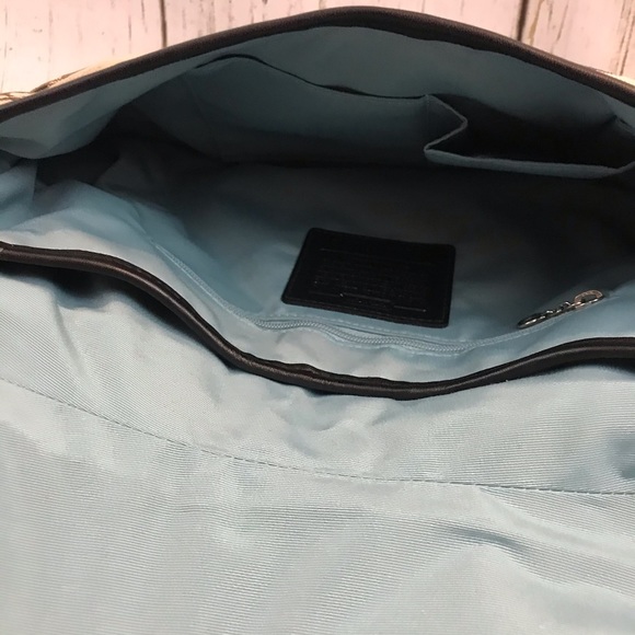 Coach Brown Cloth and Leather Satchel - Picture 9 of 9